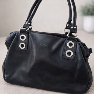 GIUDI Italy Black Leather Handbag/Tote